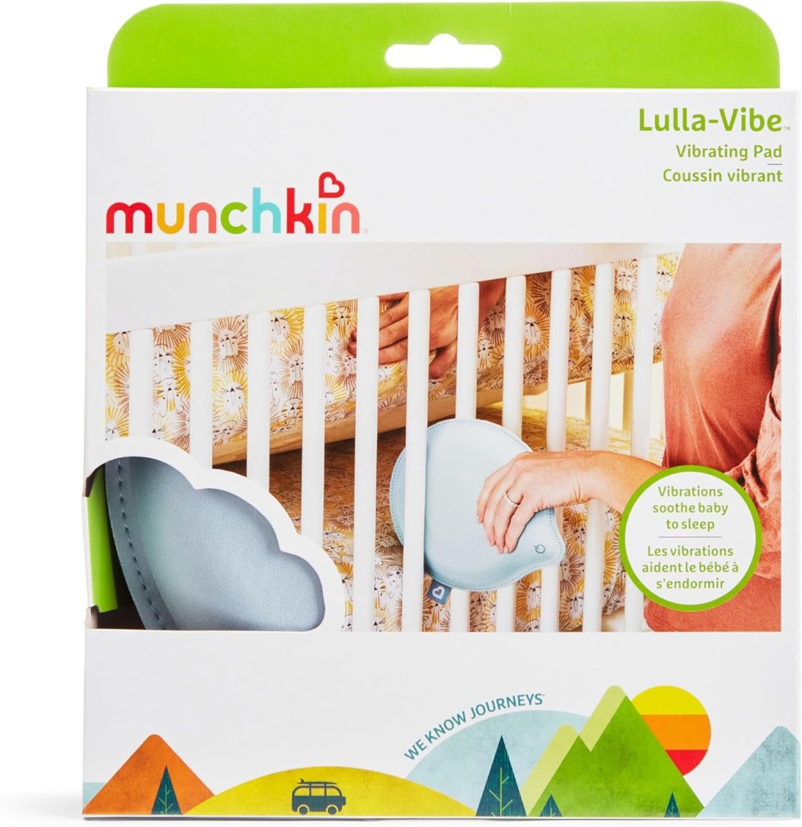 Munchkin Lulla - Vibe Vibrating Pad, Baby Sleep Soother for Crib Mattresses, Bassinets, Strollers, Nap and Sleep Aid for Babies and Infants, Rechargeable, Light Blue - LittleTreasures
