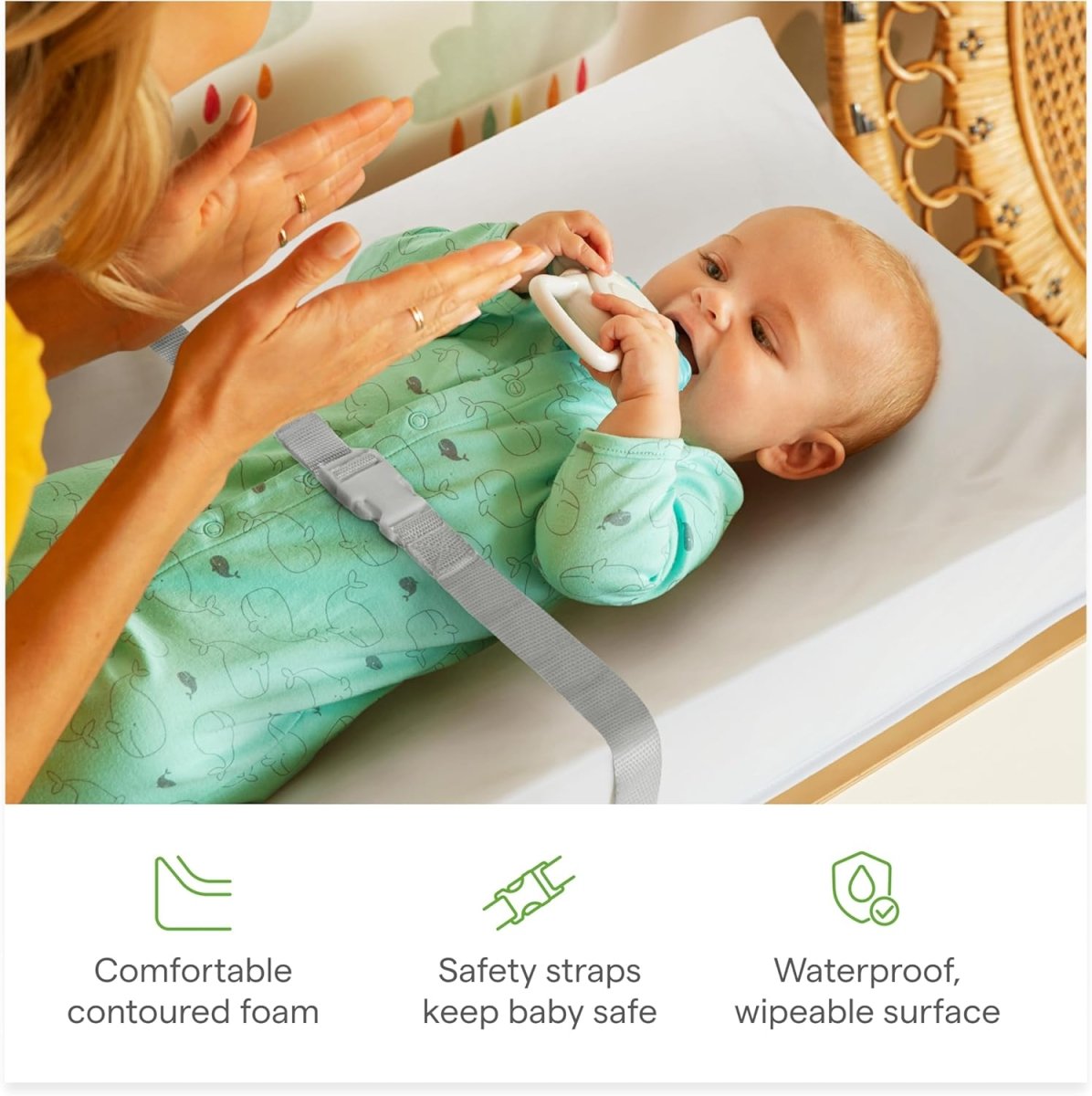 Munchkin Secure Grip Waterproof Diaper Changing Pad, 16" x 31" - LittleTreasures