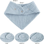 Muslin Baby Bibs for Girls Boys,Organic Cotton Muslin Bandana Bibs for Teething and Drooling,10 Pack - LittleTreasures