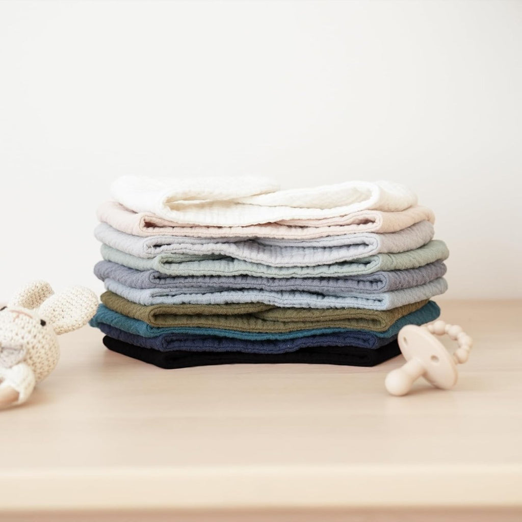 Muslin Baby Bibs for Girls Boys,Organic Cotton Muslin Bandana Bibs for Teething and Drooling,10 Pack - LittleTreasures
