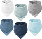 Muslin Baby Bibs for Girls Boys,Organic Cotton Muslin Bandana Bibs for Teething and Drooling,10 Pack - LittleTreasures