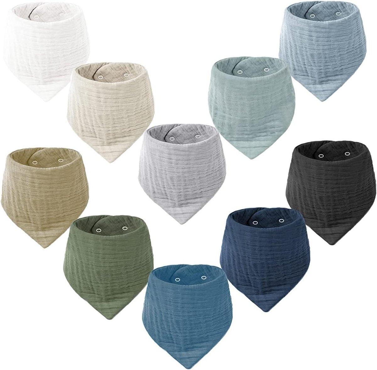 Muslin Baby Bibs for Girls Boys,Organic Cotton Muslin Bandana Bibs for Teething and Drooling,10 Pack - LittleTreasures