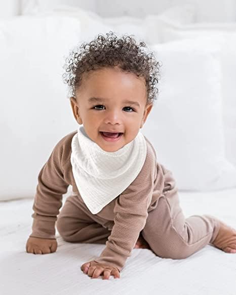 Muslin Baby Bibs for Girls Boys,Organic Cotton Muslin Bandana Bibs for Teething and Drooling,10 Pack - LittleTreasures