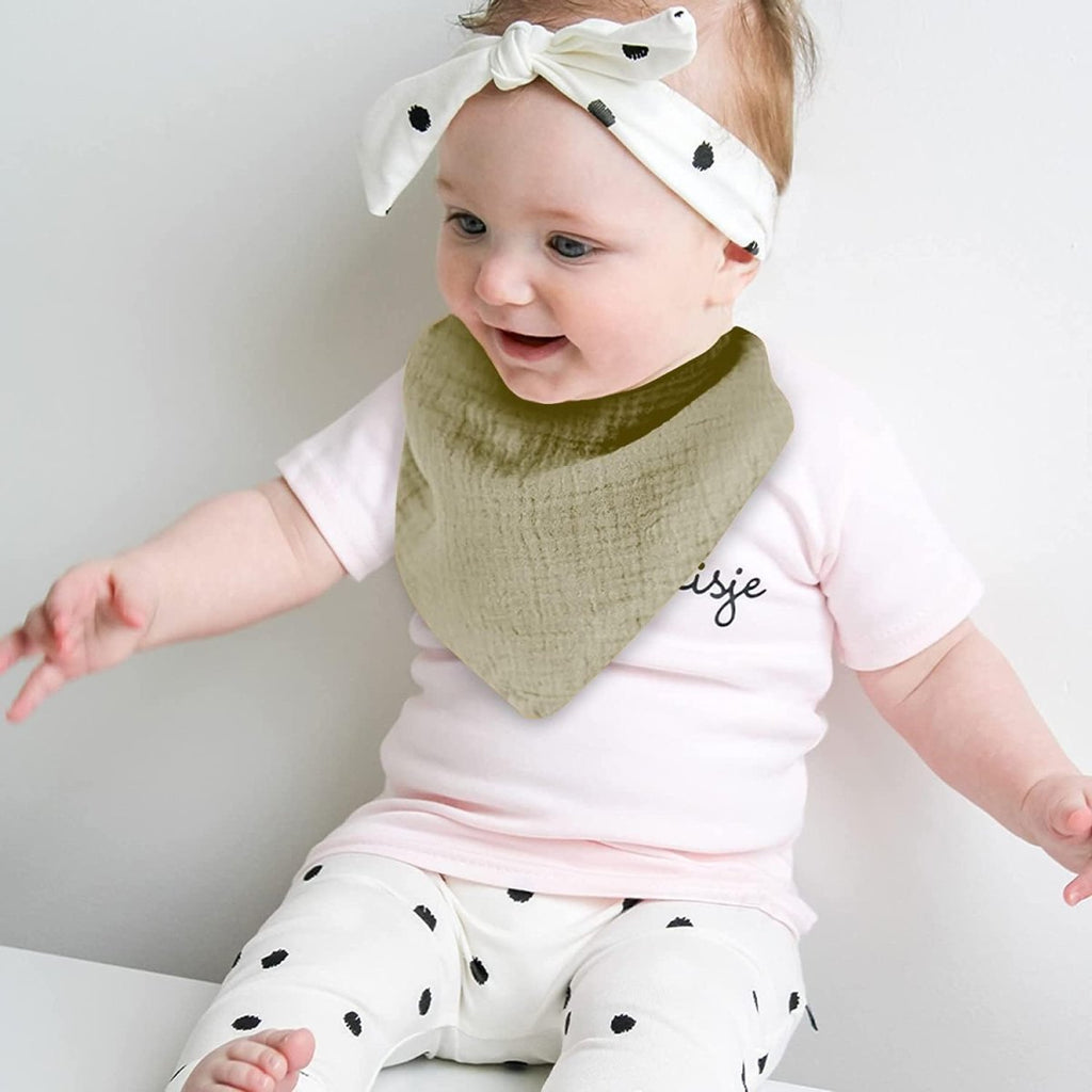 Muslin Baby Bibs for Girls Boys,Organic Cotton Muslin Bandana Bibs for Teething and Drooling,10 Pack - LittleTreasures