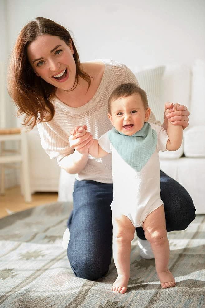 Muslin Baby Bibs for Girls Boys,Organic Cotton Muslin Bandana Bibs for Teething and Drooling,10 Pack - LittleTreasures