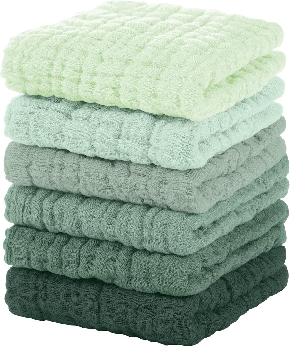 Muslin Burp Cloths Baby 12''X12'',Baby Washcloths 6 Pack, 100% Cotton Baby Wash Cloths Absorbent And Soft For Newborn Infants Kids Boys Girls Pink - LittleTreasures