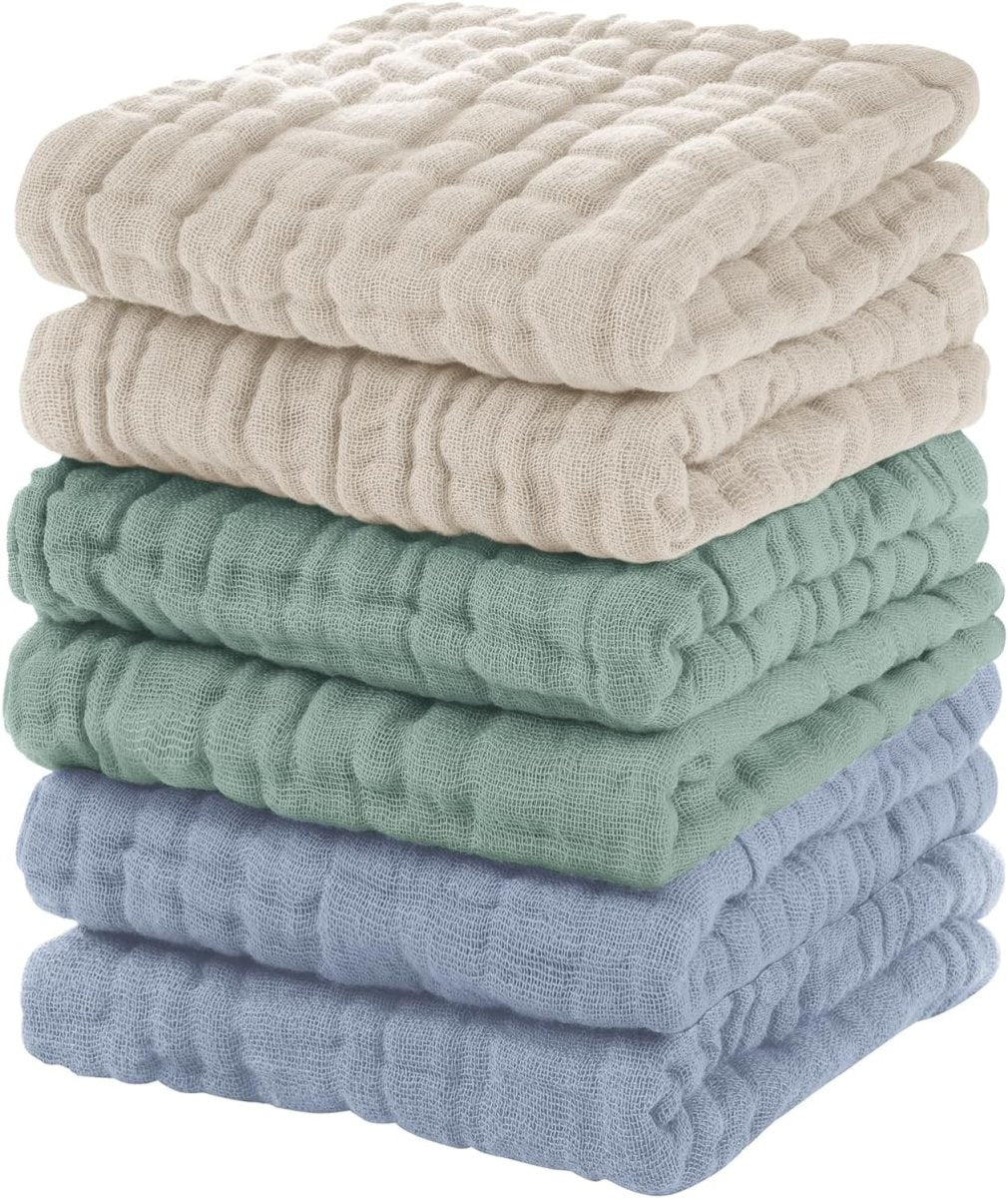 Muslin Burp Cloths Baby 12''X12'',Baby Washcloths 6 Pack, 100% Cotton Baby Wash Cloths Absorbent And Soft For Newborn Infants Kids Boys Girls Pink - LittleTreasures