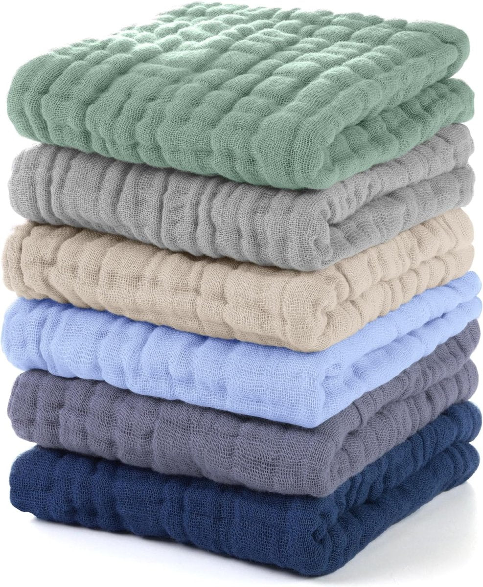 Muslin Burp Cloths Baby 12''X12'',Baby Washcloths 6 Pack, 100% Cotton Baby Wash Cloths Absorbent And Soft For Newborn Infants Kids Boys Girls Pink - LittleTreasures