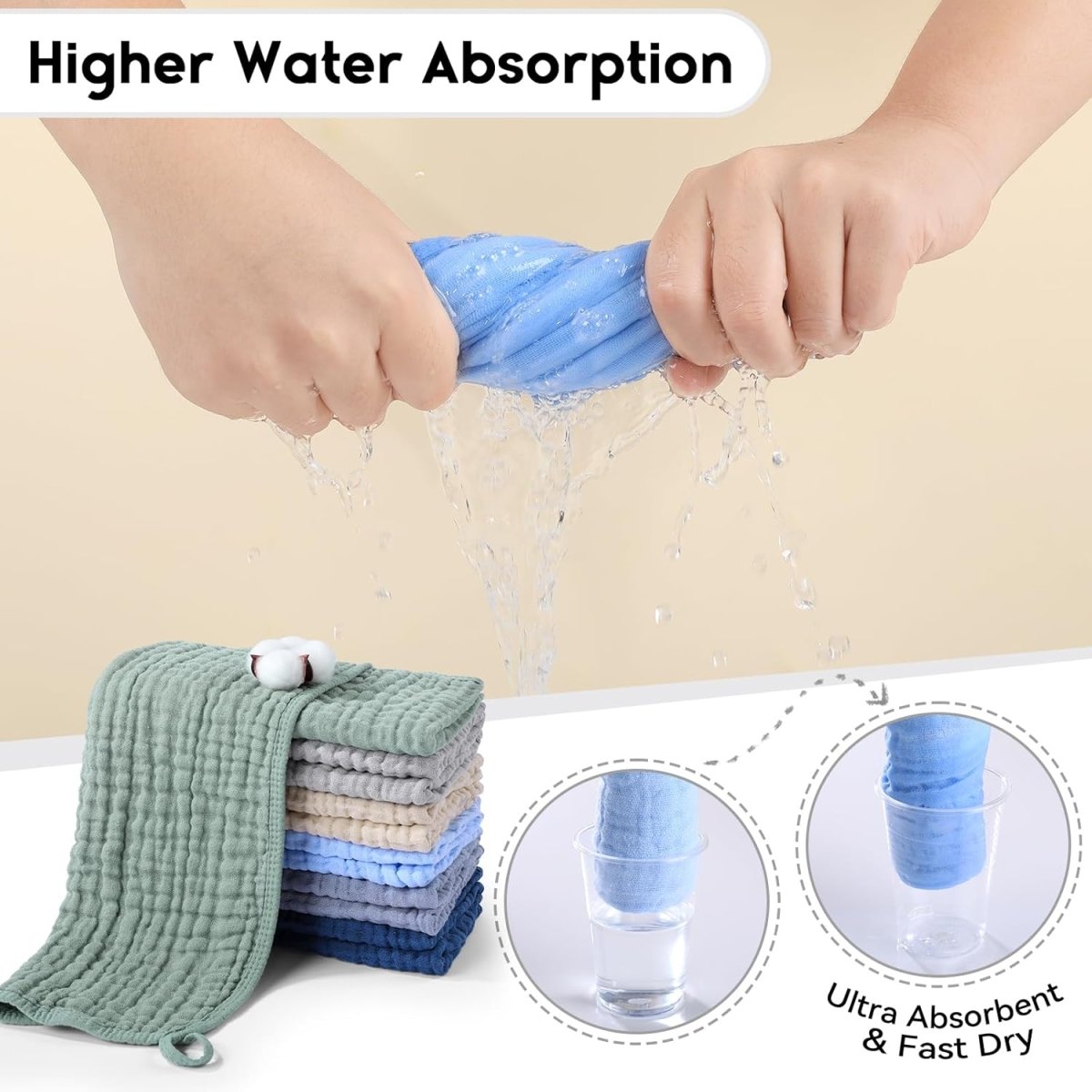 Muslin Burp Cloths for Baby 100% Cotton Burping Cloths for Boys Girls Large 20''X10'' Extra Soft and Absorbent 12 Pack - Multicolor - LittleTreasures