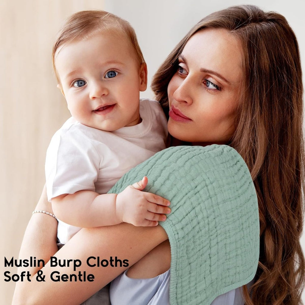 Muslin Burp Cloths for Baby 100% Cotton Burping Cloths for Boys Girls Large 20''X10'' Extra Soft and Absorbent 12 Pack - Multicolor - LittleTreasures