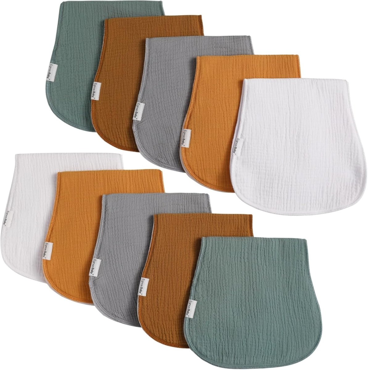 Muslin Burp Cloths for Baby,Organic Cotton Burping Cloths for Babies Boys Girls,Large Spit Up Rags Extra Soft and Absorbent 10 Pack - LittleTreasures