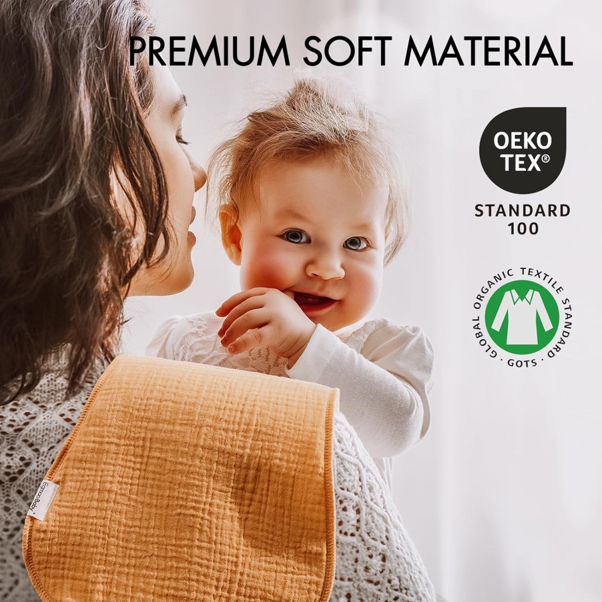 Muslin Burp Cloths for Baby,Organic Cotton Burping Cloths for Babies Boys Girls,Large Spit Up Rags Extra Soft and Absorbent 10 Pack - LittleTreasures