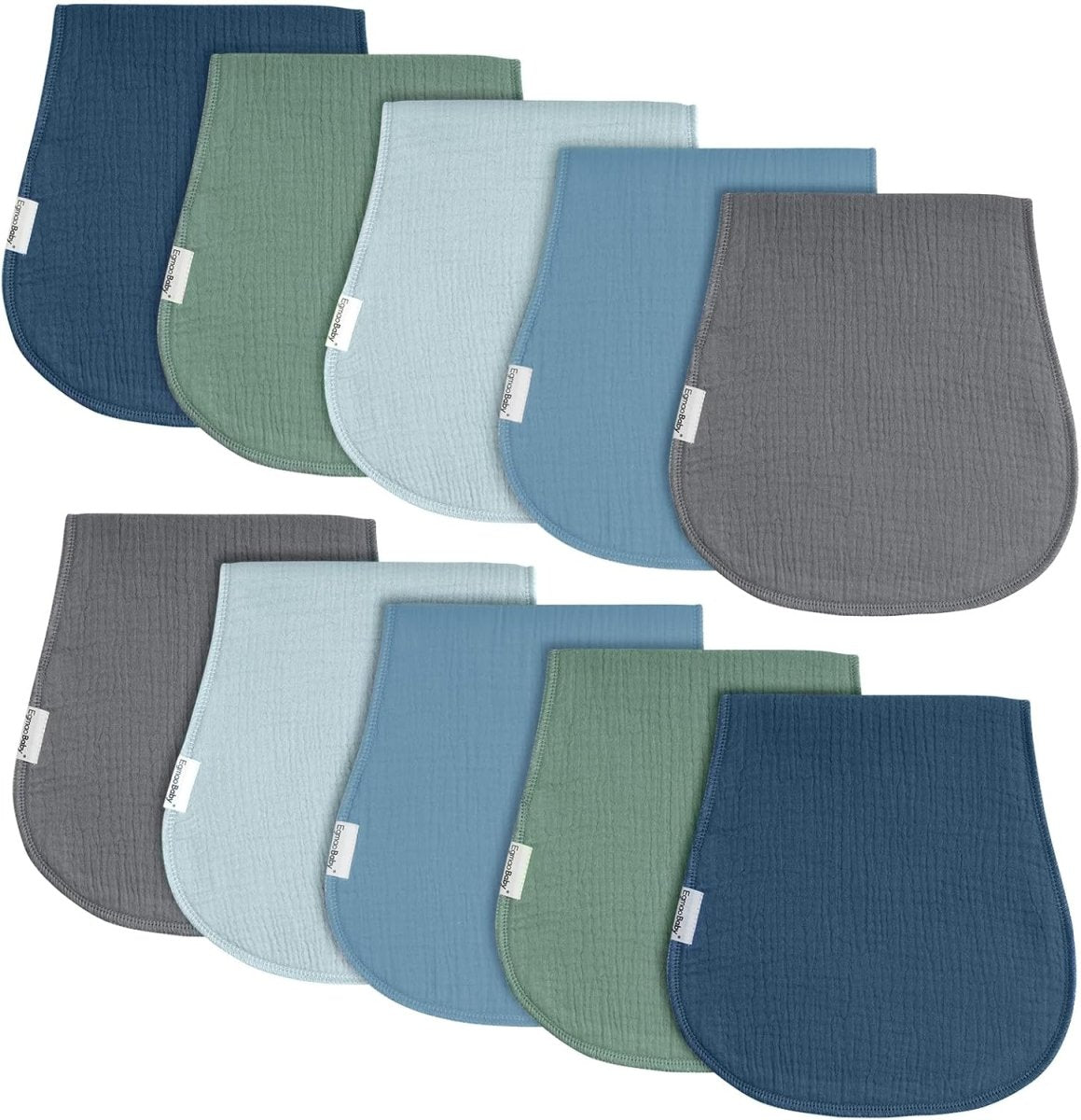 Muslin Burp Cloths for Baby,Organic Cotton Burping Cloths for Babies Boys Girls,Large Spit Up Rags Extra Soft and Absorbent 10 Pack - LittleTreasures