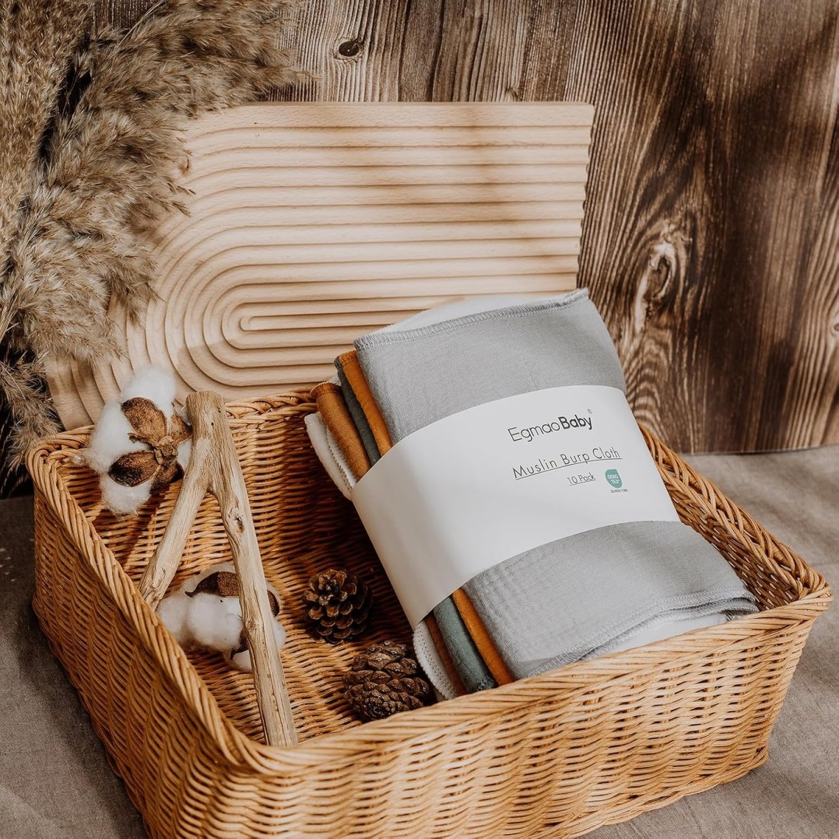 Muslin Burp Cloths for Baby,Organic Cotton Burping Cloths for Babies Boys Girls,Large Spit Up Rags Extra Soft and Absorbent 10 Pack - LittleTreasures