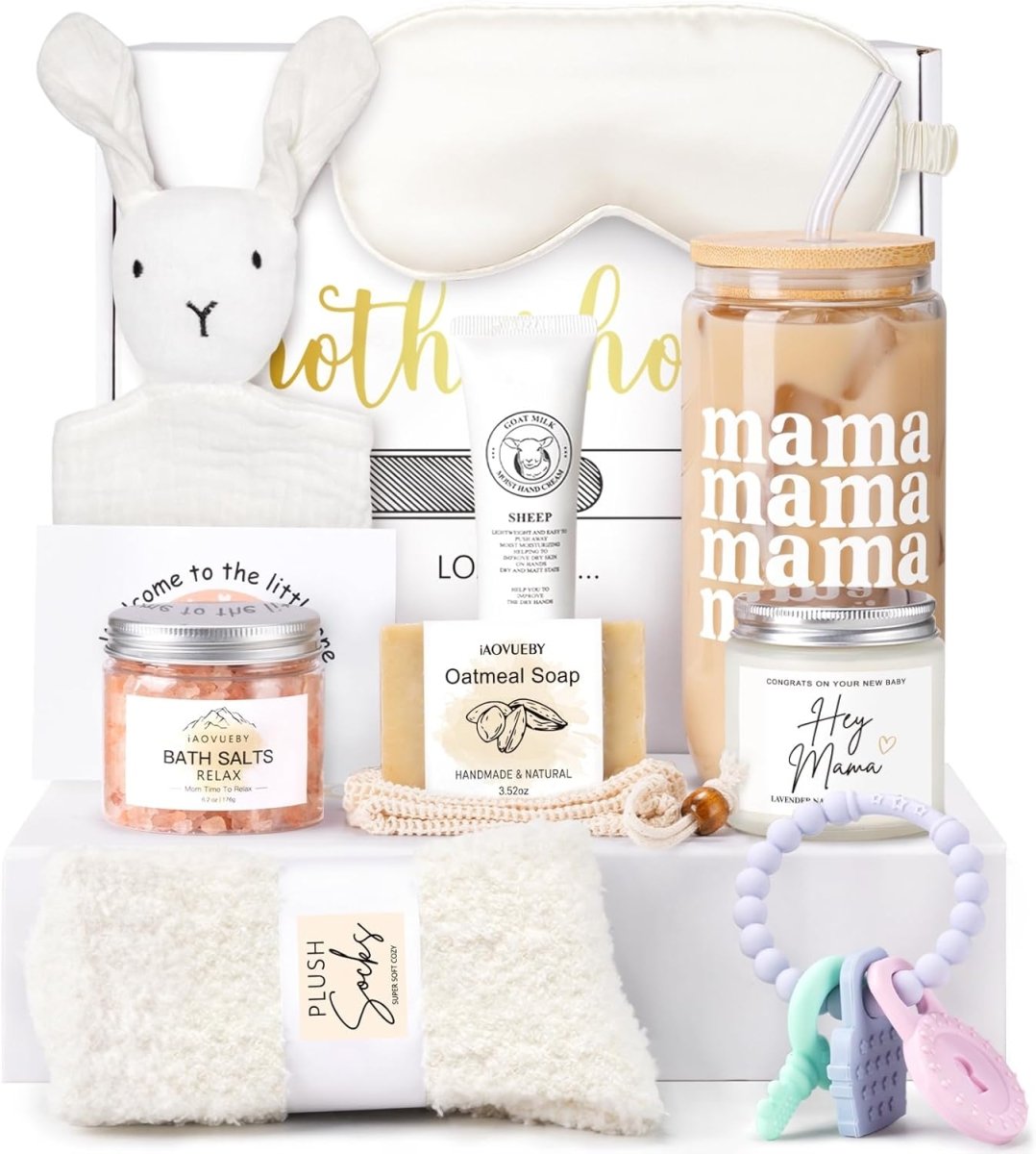 New Mom Care Package After Baby, 12PCS New Mom Gifts & Baby Shower Gift Essentials, Pregnancy Gifts For Expecting Mom, First Time Mothers Day Birthday Gift Basket for Women Mom to Be - LittleTreasures
