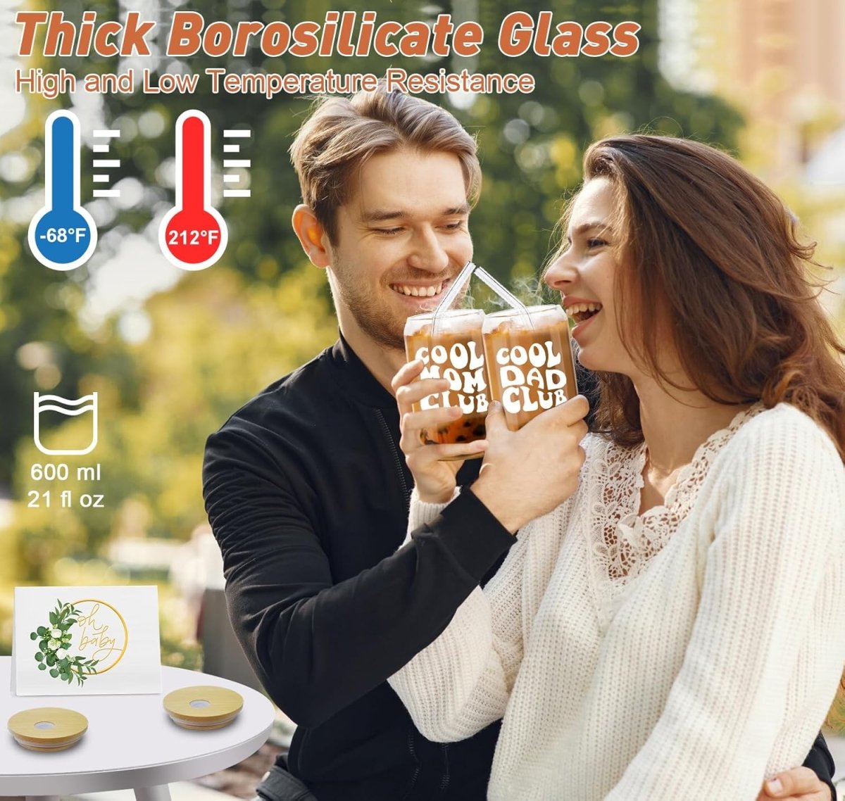 Newborn Gifts Set Gender Neutral Baby Shower Gifts Gender Reveal Gifts for Parents to Be, New Mom Dad Gifts Mom Dad Coffee Glass & Baby Items, Mom to Be Gift Pregnancy Gifts for Expecting Mom - LittleTreasures