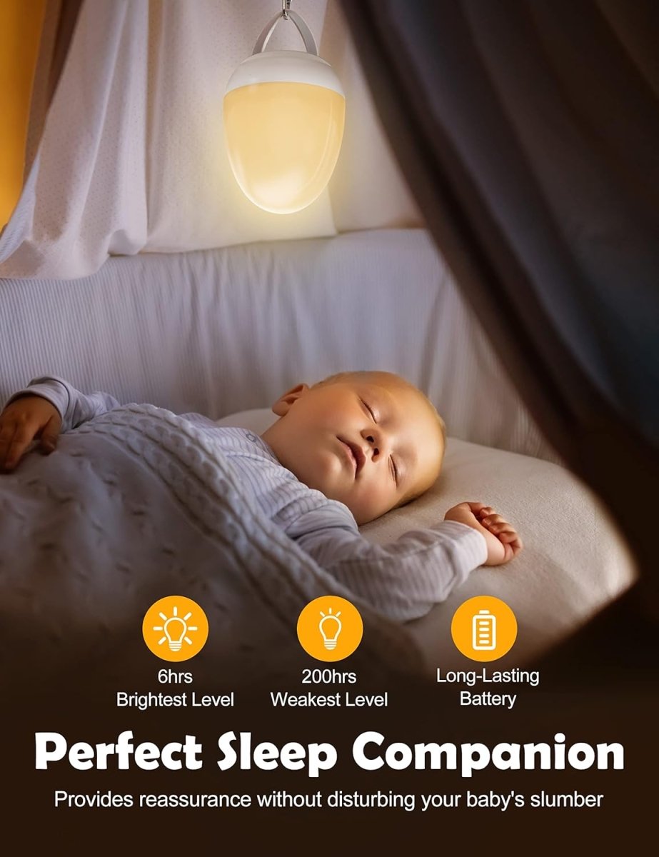 Night Light for Kids, JolyWell Baby Night Light Rechargeable with Stable Charging Pad, Egg Night Light for Nursery, Kids Night Light for Breastfeeding, 1h Timer & Touch Control, White - LittleTreasures