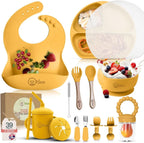 o'doe 17 - Piece Baby Feeding Set - Silicone & Wood Essentials - LittleTreasures