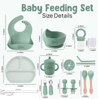 o'doe 17 - Piece Baby Feeding Set - Silicone & Wood Essentials - LittleTreasures