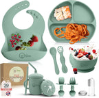 o'doe 17 - Piece Baby Feeding Set - Silicone & Wood Essentials - LittleTreasures