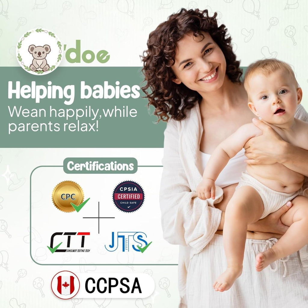 o'doe 17 - Piece Baby Feeding Set - Silicone & Wood Essentials - LittleTreasures