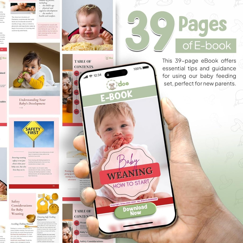 o'doe 17 - Piece Baby Feeding Set - Silicone & Wood Essentials - LittleTreasures