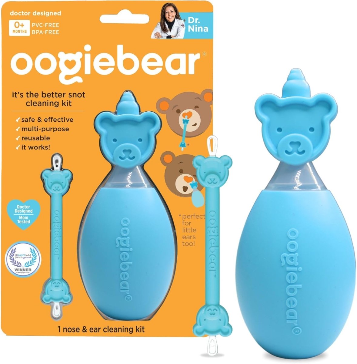 oogiebear: BearPair Baby Nose Cleaner & Ear Wax Removal Tool with Nasal Aspirator - Safe Booger & Earwax Removal for Newborns, Infants, Toddlers - Essential Baby Stuff, Diaper Bag Must - Have - Grey - LittleTreasures