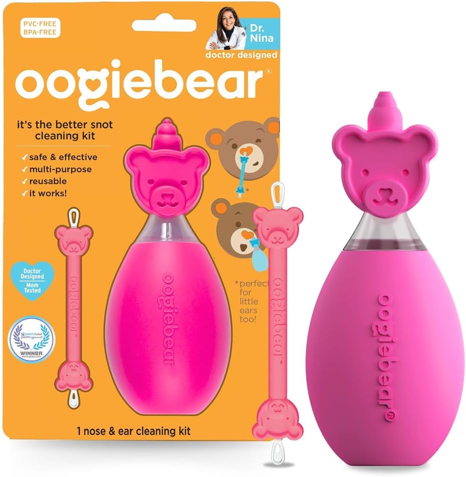 oogiebear: BearPair Baby Nose Cleaner & Ear Wax Removal Tool with Nasal Aspirator - Safe Booger & Earwax Removal for Newborns, Infants, Toddlers - Essential Baby Stuff, Diaper Bag Must - Have - Grey - LittleTreasures
