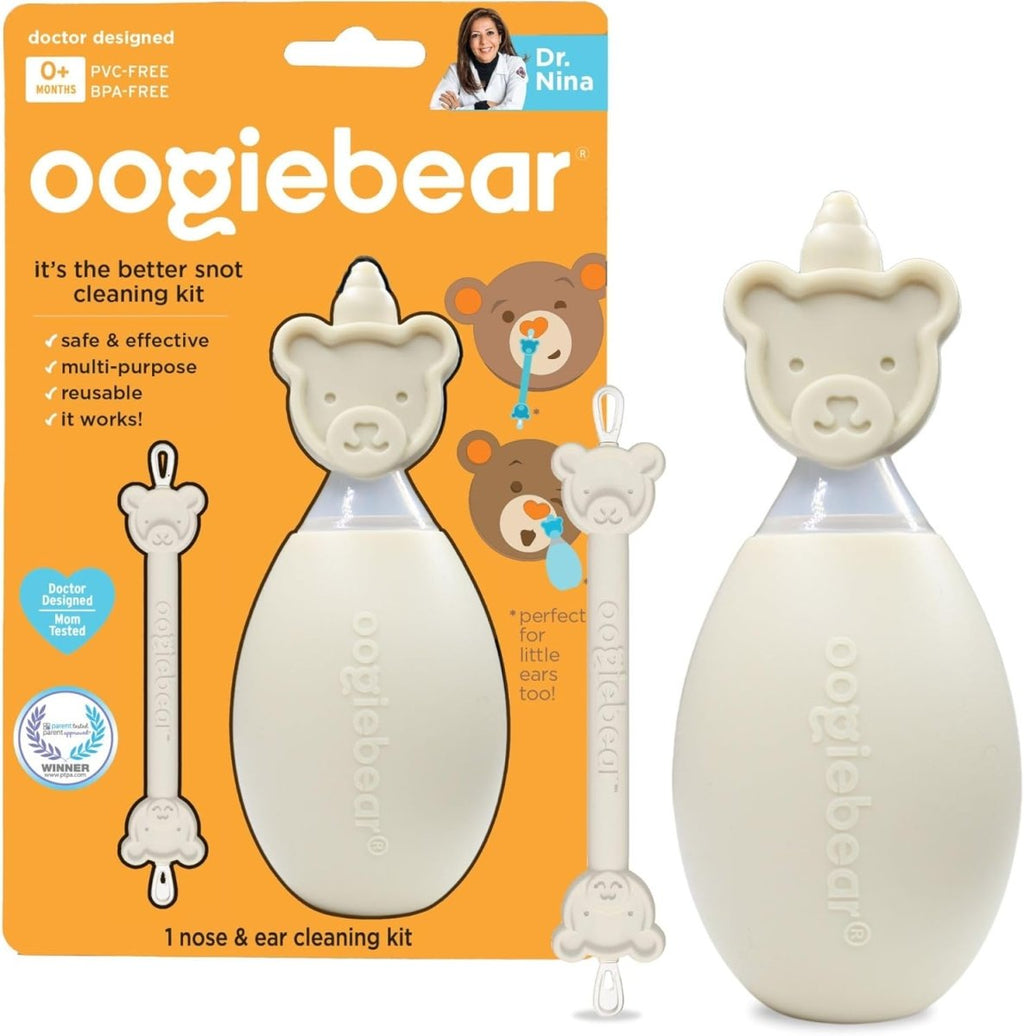 oogiebear: BearPair Baby Nose Cleaner & Ear Wax Removal Tool with Nasal Aspirator - Safe Booger & Earwax Removal for Newborns, Infants, Toddlers - Essential Baby Stuff, Diaper Bag Must - Have - Grey - LittleTreasures