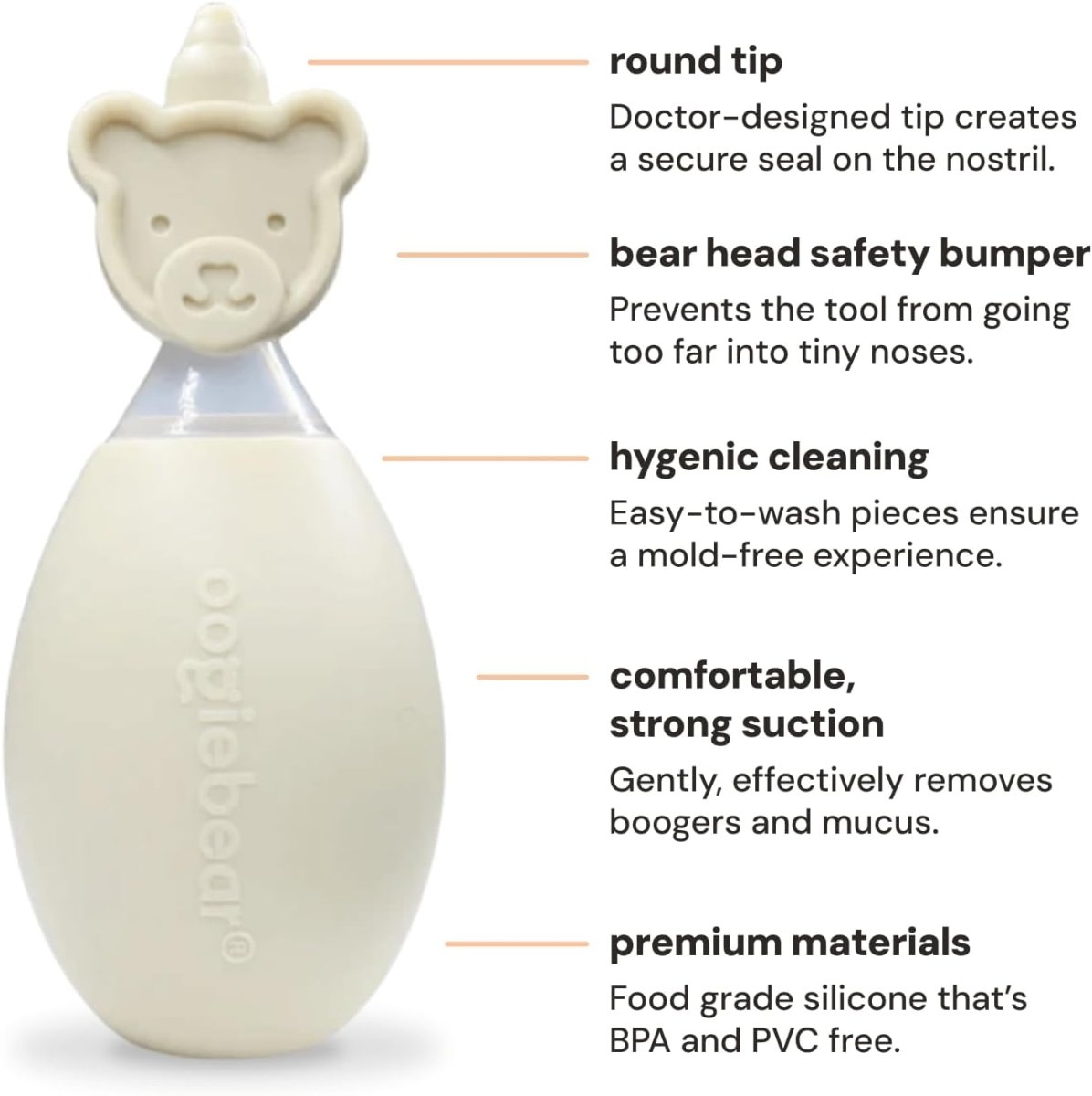 oogiebear: BearPair Baby Nose Cleaner & Ear Wax Removal Tool with Nasal Aspirator - Safe Booger & Earwax Removal for Newborns, Infants, Toddlers - Essential Baby Stuff, Diaper Bag Must - Have - Grey - LittleTreasures