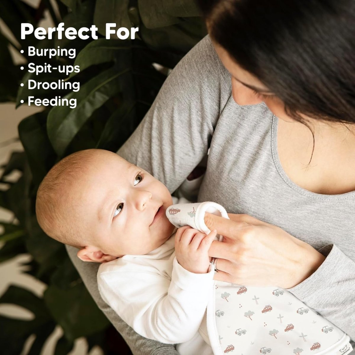 Organic Burp Cloths Baby Boy & Girl - 5 - Pack Super Absorbent Cotton Burping Cloths for Babies, Soft & Plush Newborn Spit Up Rags, Infant Towels for Milk Spit Up, Unisex,Large 53cm x 25cm(Wilderness) - LittleTreasures