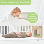 Organic Cotton Muslin Baby Blanket - 120x120 cm (47x47 inches) Breathable Swaddle, Hypoallergenic Double - Layer, Versatile Use (Light Pink/Light Purple) - LittleTreasures