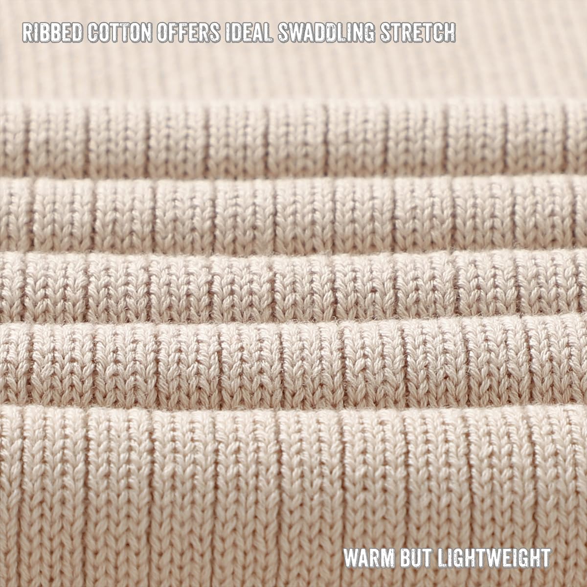 Organic Ribbed Swaddle Blanket for Boys & Girls - 100% Luxury Organic Soft Cotton Knit Warm Cozy Cuddle Stroller Crib Blanket for Newborns, Infants, & Toddlers (Milk Chocolate) - LittleTreasures