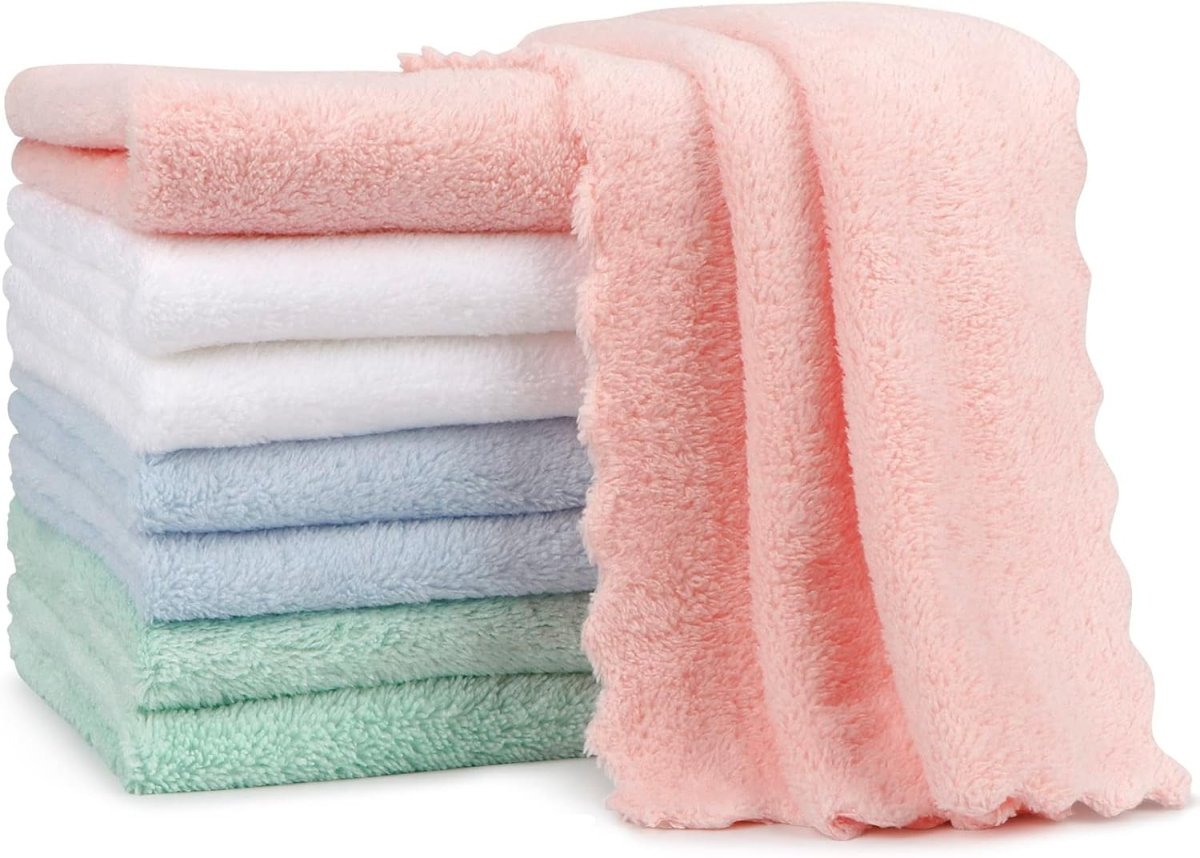Orighty Ultra - Soft Coral Fleece Baby Burp Cloths - 8 Pack - LittleTreasures