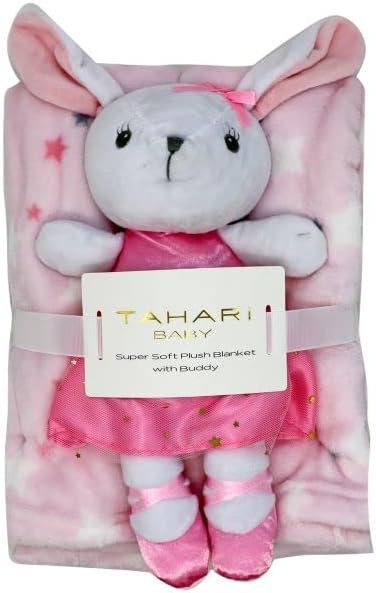 Ornella's Baskets Baby Girl Gift Basket: Tahari Blanket Set, 3 Onesies and more - LittleTreasures