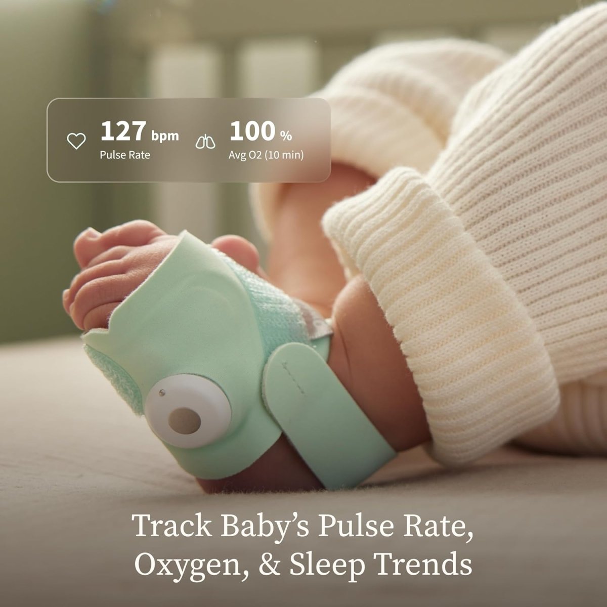 Owlet Dream Duo (3rd Gen) – Smart Baby Monitor with Sock & HD Video Cam, Tracks Pulse Rate, Oxygen Trends & Sleep, 2K HD Video, Cry & Motion Alerts, Temp Monitoring - Bedtime Blue - LittleTreasures