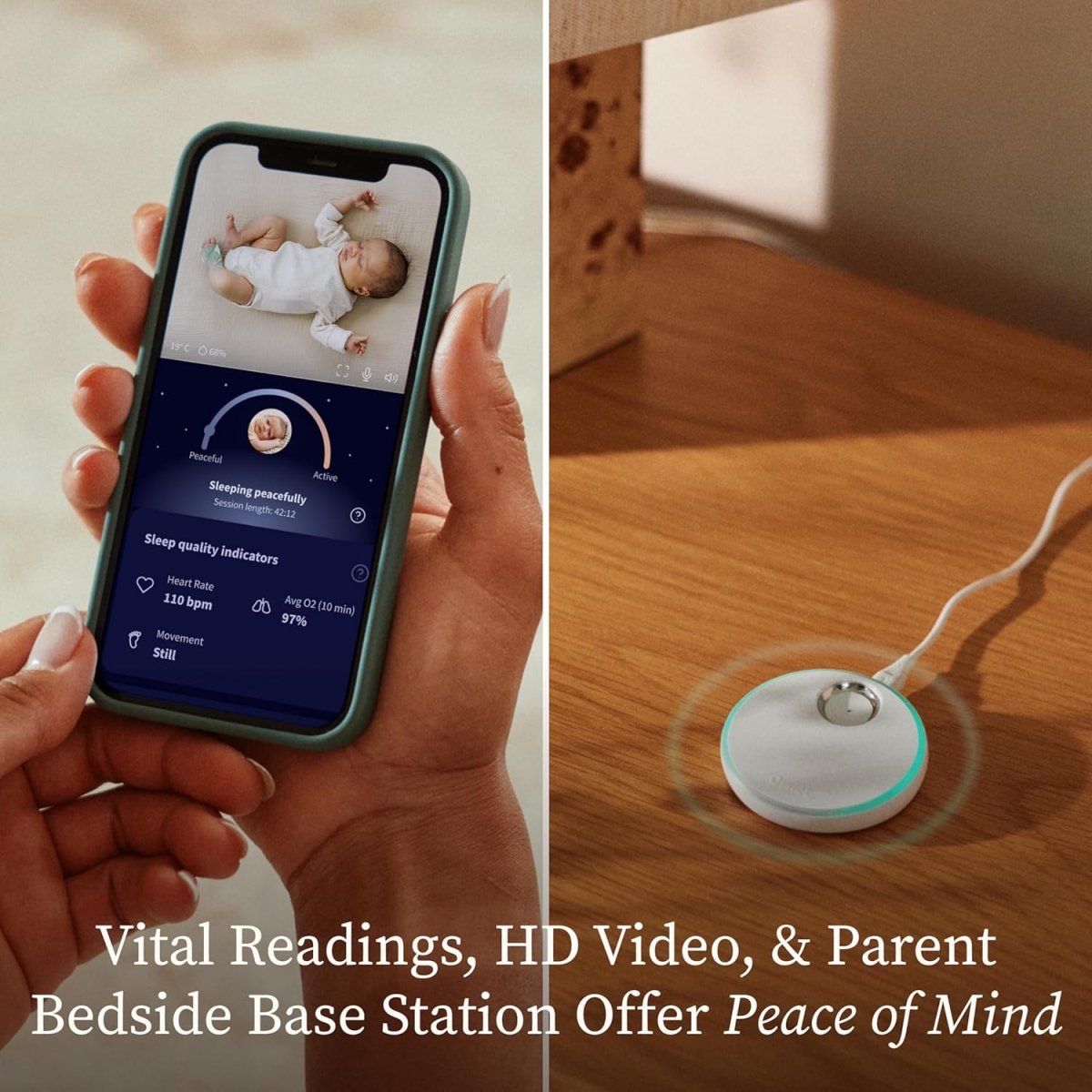 Owlet Dream Duo (3rd Gen) – Smart Baby Monitor with Sock & HD Video Cam, Tracks Pulse Rate, Oxygen Trends & Sleep, 2K HD Video, Cry & Motion Alerts, Temp Monitoring - Bedtime Blue - LittleTreasures