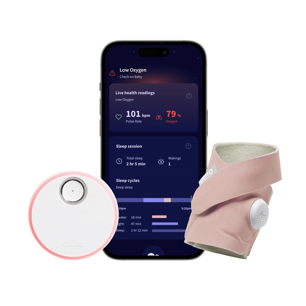 Owlet Dream Sock - Smart Baby Monitor View Heart Rate and Average Oxygen O2 as Sleep Quality Indicators. Wakings, Movement, and Sleep State. Digital Sleep Coach and Sleep Assist Prompts, Blue - LittleTreasures