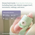 Owlet Dream Sock - Smart Baby Monitor View Heart Rate and Average Oxygen O2 as Sleep Quality Indicators. Wakings, Movement, and Sleep State. Digital Sleep Coach and Sleep Assist Prompts, Blue - LittleTreasures