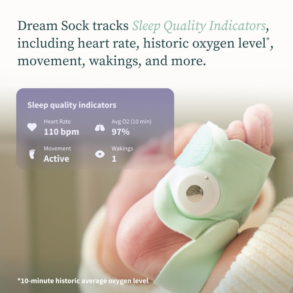 Owlet Dream Sock - Smart Baby Monitor View Heart Rate and Average Oxygen O2 as Sleep Quality Indicators. Wakings, Movement, and Sleep State. Digital Sleep Coach and Sleep Assist Prompts, Blue - LittleTreasures