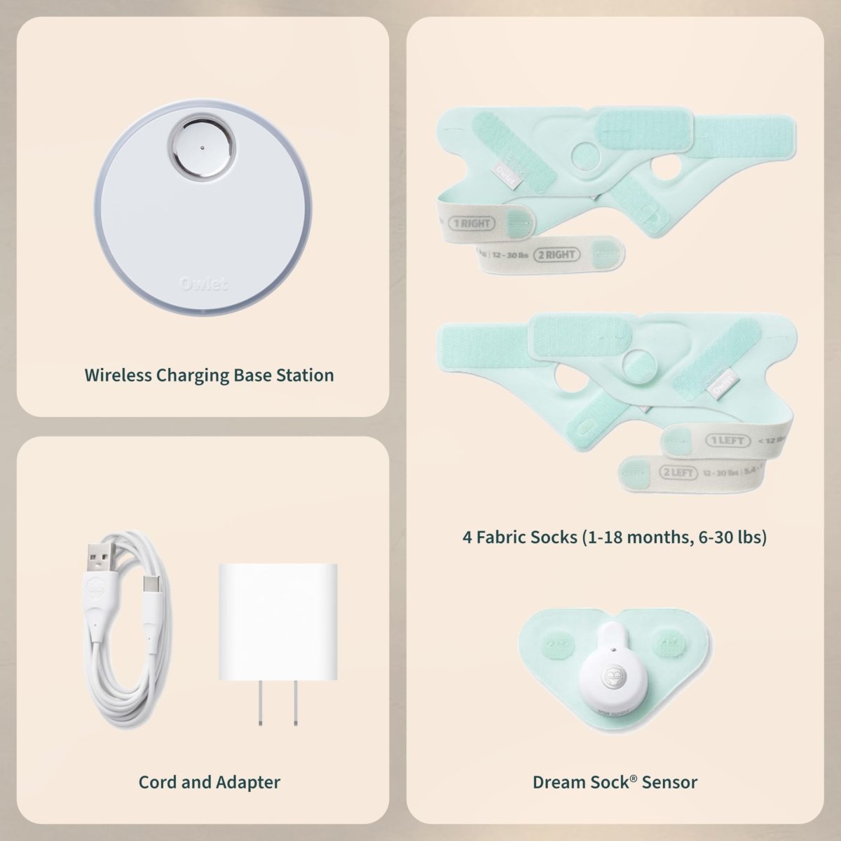 Owlet Dream Sock - Smart Baby Monitor View Heart Rate and Average Oxygen O2 as Sleep Quality Indicators. Wakings, Movement, and Sleep State. Digital Sleep Coach and Sleep Assist Prompts, Blue - LittleTreasures