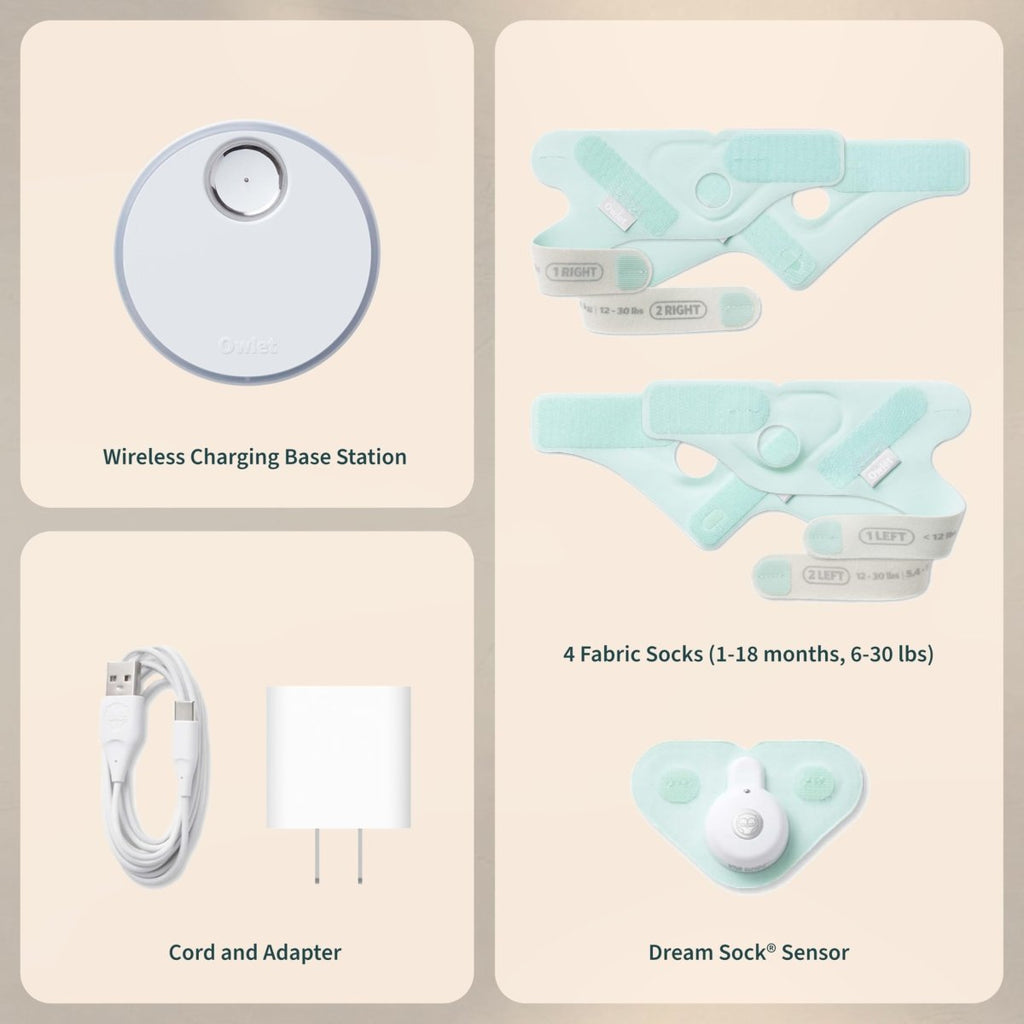 Owlet Dream Sock - Smart Baby Monitor View Heart Rate and Average Oxygen O2 as Sleep Quality Indicators. Wakings, Movement, and Sleep State. Digital Sleep Coach and Sleep Assist Prompts, Blue - LittleTreasures