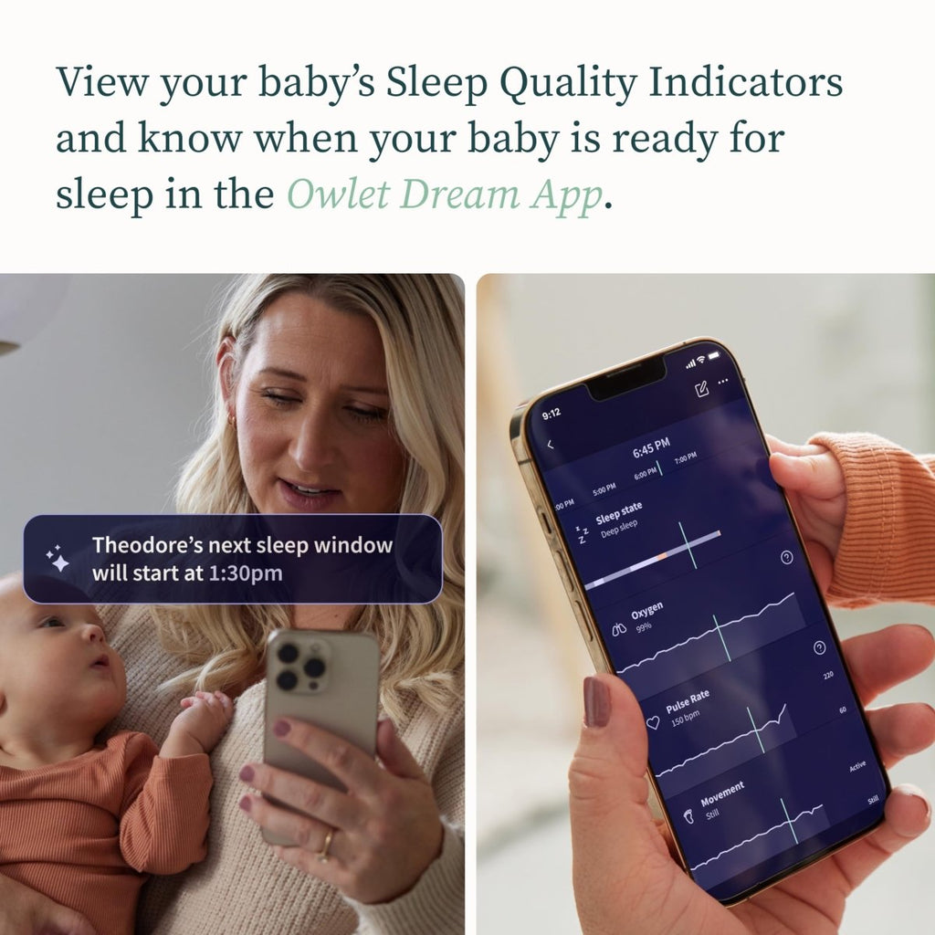 Owlet Dream Sock - Smart Baby Monitor View Heart Rate and Average Oxygen O2 as Sleep Quality Indicators. Wakings, Movement, and Sleep State. Digital Sleep Coach and Sleep Assist Prompts, Blue - LittleTreasures