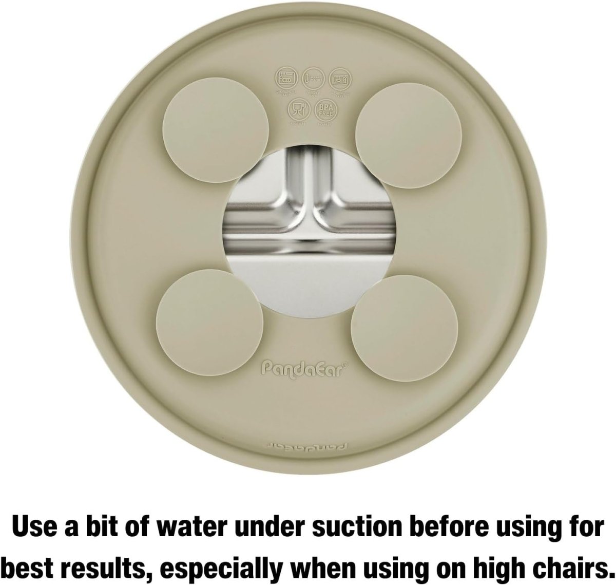 PandaEar 2 Pack Stainless Steel Baby Suction Plates & 2 Pack Spoons and Forks Set, Toddler Utensils Baby Feeding Set, Divided Plates for Led Weaning Supplies, BPA - Free (Tan/Walnut) - LittleTreasures