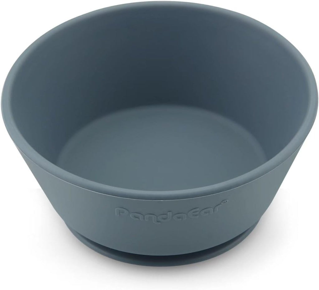 PandaEar 3 Pack Baby Bowls with Suction| Silicone Bowls First Stage Feeding for Baby Infant Kids| Food Grade Soft Safe BPA - Free Suction Bowls for Toddlers - Blue/Gray - LittleTreasures