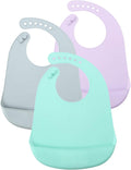 PandaEar (3 Pack) Cute Super Thin Light Weight Silicone Baby Bibs for Babies & Toddlers (10 - 72 Months) Waterproof, Soft - LittleTreasures