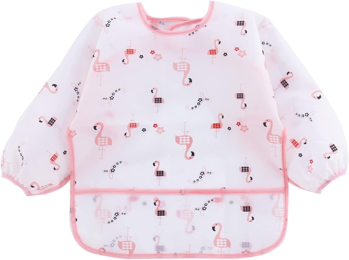 PandaEar 5 Pack Baby Bibs with Long Sleeves| Baby Feeding Bibs Smock for Eating| Full Bib for Infant Toddler 6 - 24 Months - LittleTreasures