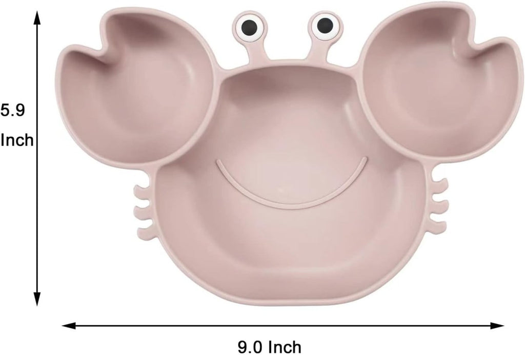 PandaEar Pink Silicone Toddler Plate & Utensil Set - BPA - Free - LittleTreasures