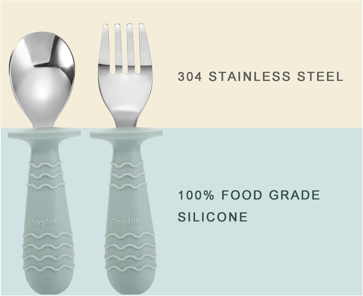 PandaEar Safe Baby & Toddler Stainless Steel Utensil Set - LittleTreasures