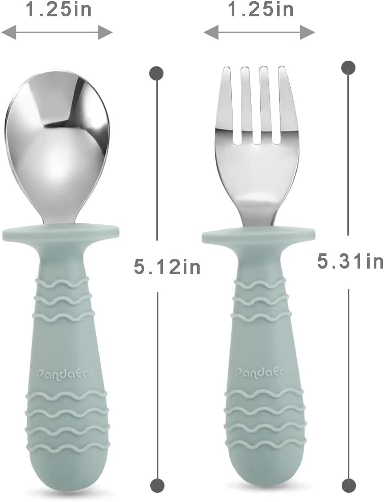 PandaEar Safe Baby & Toddler Stainless Steel Utensil Set - LittleTreasures